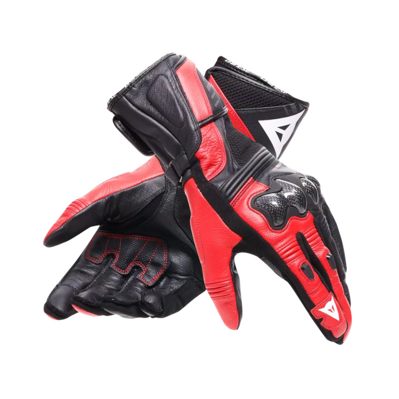 DAINESE REACTO CARBON LONG HANDSCHUHE SCHWARZ/ROT/LAVA