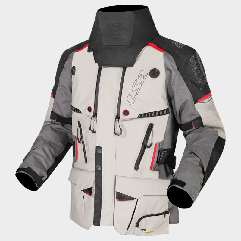 LS2 APOLLO JACKE GRAU/SCHWARZ/ROT