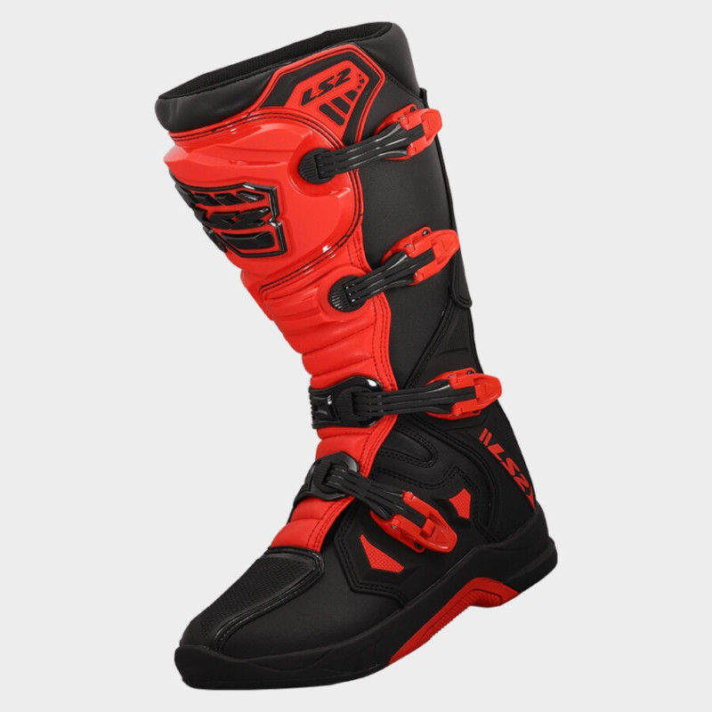 LS2 RAPTOR MOTOCROSS STIEFEL SCHWARZ/ROT