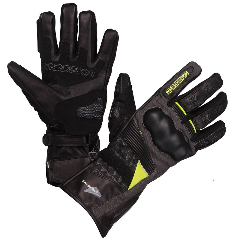 MODEKA PANAMERICANA HANDSCHUHE SCHWARZ/DUNKELGRAU/NEONGELB
