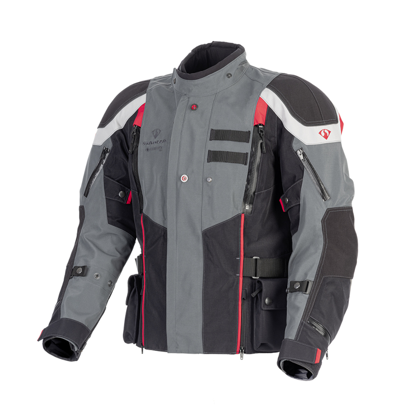 STADLER FEARLESS PRO 3-LAGEN GORE-TEX JACKE SCHWARZ/GRAU/ROT/WEIß