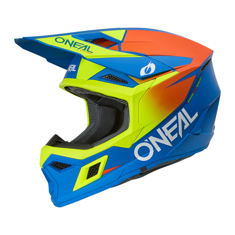 O´NEAL 3SRS 3SERIES SOLID V.26 HELM MATT/BLAU/NEONGELB/ORANGE