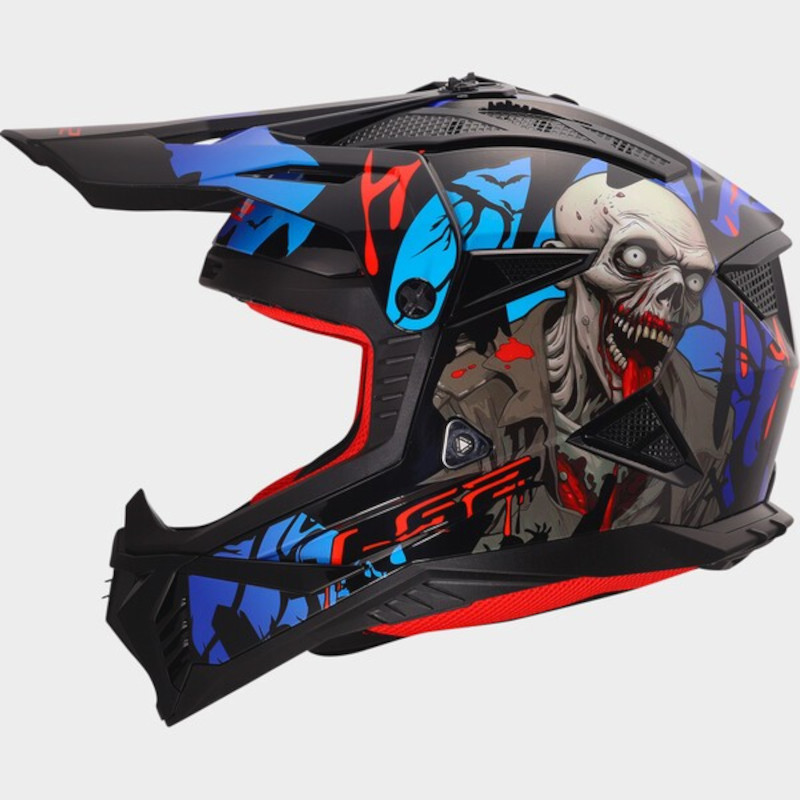 LS2 MX708 FAST II ZOMBIE II SCHWARZ/ROT/BLAU