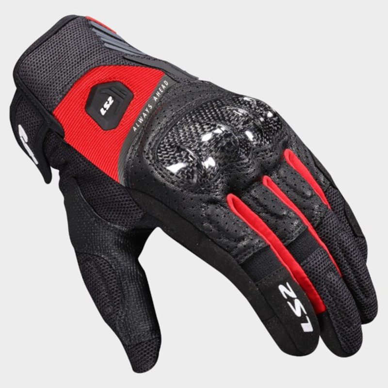 LS2 ATOM HERREN HANDSCHUH SCHWARZ/ROT