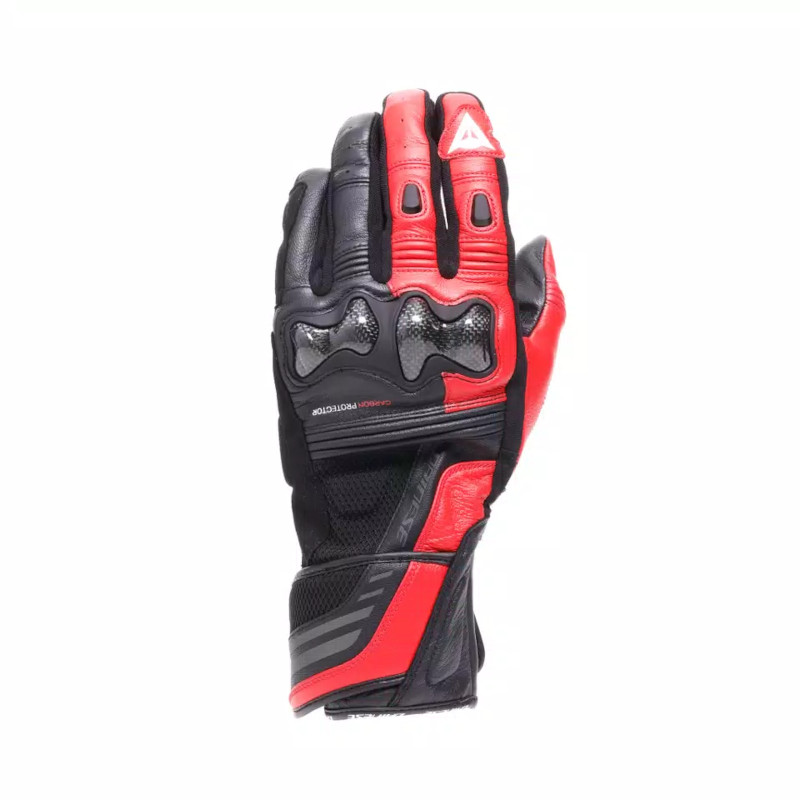DAINESE REACTO CARBON LONG HANDSCHUHE SCHWARZ/ROT/LAVA