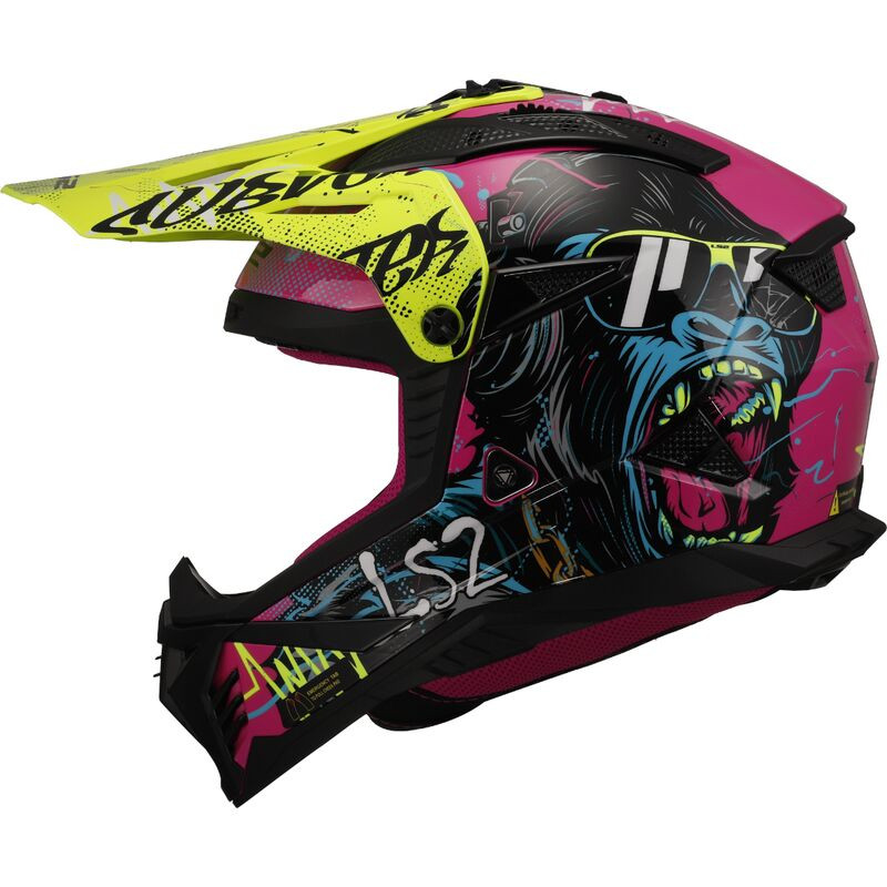 LS2 MX708 FAST II GORILLA LILA/NEONGELB