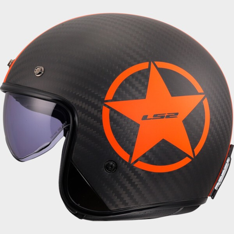 LS2 OF601 BOB II CARBON STAR MATT/CARBON/ORANGE