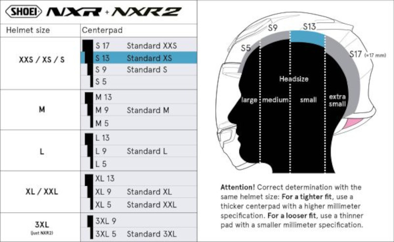 SHOEI KOPFPOLSTER TYPE E FÜR NXR2 GRAU