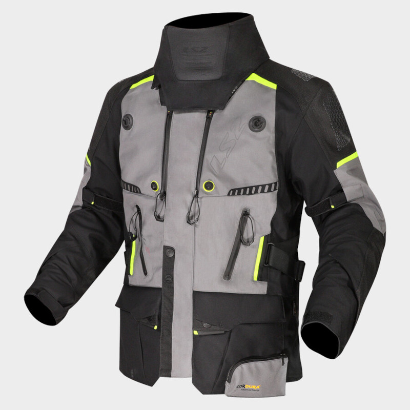 LS2 APOLLO JACKE SCHWARZ/DUNKELGRAU/FLUO/GLEB