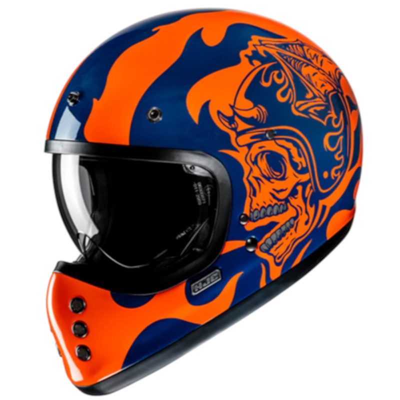 HJC V60 FLAME MC27 BLAU/ORANGE